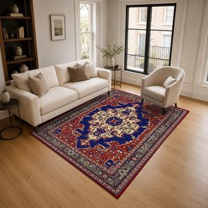 Tapis RUGS DEPOT LXDP-0308 en gros, rouge bordeaux, traditionnel, oriental, imprimé numériquement, lavable en machine, en chenille, antidérapant - Product Image 2