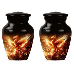 Golden Phoenix Cremation Elegant Black Urn for <b>Ashes</b> Symbol of Rebirth and Strength Memorial Phoenix <b>Ashes</b> <b>Keepsake</b> Urn Adult - Product Image 4