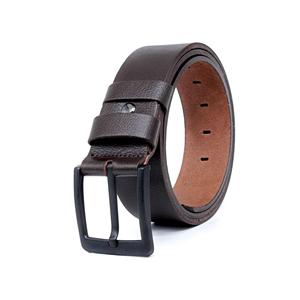Confezione da 2 cintura in Denim da uomo in pelle di bufalo nero-marrone 4.5 Cm