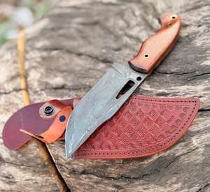 Cuchillo de Caza de Acero al Carbono de Primera Calidad Hecho a Mano, Mango de Madera, Cuchillos para Desollar, Cuchillo de Desollar de 4 Pulgadas - Product Image 5