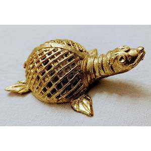 Mukherjee Artisanat Laiton Dhokra Tortue Oeuvre Artisanale Shabby Chic Design de Luxe pour la Décoration Intérieure 10cm X 6.4cm X 20.2cm - Product Image 5