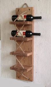 Casier à vin mural en bois, Design fait à la main, fabricant, nouveau Design, mangue, bois d'acacia, casier à vin décoratif mural, export - Product Image 5