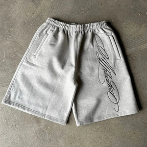 Shorts en molleton français unisexe en gros, poches en os de camée, haute qualité, grammage lourd, shorts à double couche personnalisés - Product Image 3