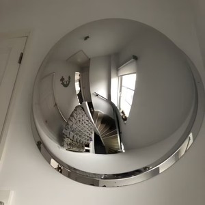 Miroir Convexe Sphère Ajustable Moderne avec Cadre en Bois Effet Fisheye et Construction en Verre - Product Image 3