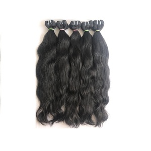 Gran oferta, máquina de Color Natural virgen de templo indio crudo, paquete ondulado humano de doble trama, venta al por mayor, cutícula alineada, proveedor de cabello Remy - Product Image 1