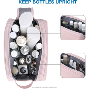 Bolsa cosmética impermeable para mujer de cuero PU de lujo 2024 de Vietnam Factory personalizada ecológica con cierre de cremallera - Product Image 3