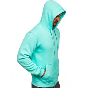 Sudadera con capucha de gimnasio de manga larga informal con bolsillo con cremallera Sudadera con capucha para hombre Unisex Fleece Full Zip Up Sudadera sólida - Product Image 5