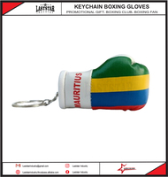Mini gant de boxe personnalisé porte-clés en cuir PU de haute qualité avec drapeau de pays pour porte-clés et affichage du logo
