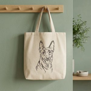 Bolsa de Mano de Lona de Algodón con Bordado Personalizado de Pastor Alemán, Reutilizable, Ecológica, Regalo Personalizado para Amantes de los Perros - Product Image 6