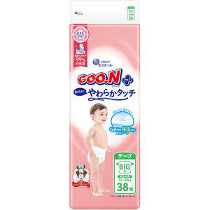ผ้าอ้อมสำเร็จรูปญี่ปุ่นแท้ ยี่ห้อ Goon Baby สำหรับผิวแพ้ง่าย ผลิตในญี่ปุ่น ปี 2025 ป้องกันการรั่วซึมแบบ 3 มิติ ผลิตจากผ้าไม่ถักทอ เนื้อผ้านุ่ม - Product Image 1