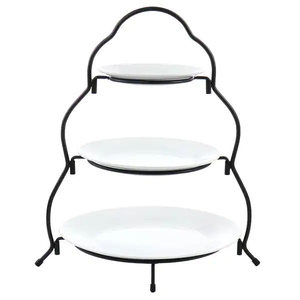 Elegant Iron Metal Plate Rack Black Finished Perfect For Kitchenware <b>Tabletop</b> Standing Multifunction Plate <b>Storage</b> Holder - Product Image 5
