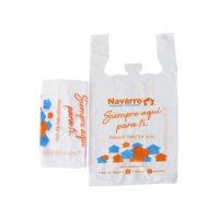 Sacs à provisions recyclés PE Sacs à provisions jetables écologiques personnalisés Singlet T-shirt Sacs en plastique réutilisables en gros pour les magasins