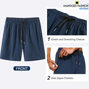 Short de bain 7 "à séchage rapide pour homme avec doublure de compression, poches à fermeture éclair-Maillot de bain polyvalent pour les activités nautiques actives - Product Image 6