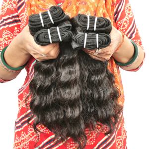 Extensions de cheveux humains vierges indiens 100% naturels non traités, brins ondulés, tissage lâche, tissage profond, noir, non traités - Product Image 5