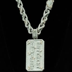 Nuevo Collar con Colgante de Signo de Dólar para Hombre, Estilo Hip Hop, con Logotipo Personalizado, Moissanita VVS Baguette, con Certificado de Plata 925 Incluido - Product Image 1