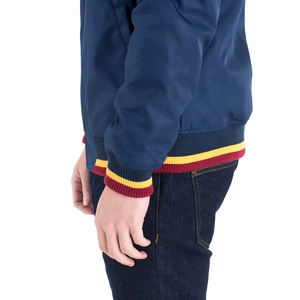 Venta caliente Chaquetas de satén para adultos Precio al por mayor Casual Street Wear Stand Collar Tela de lona Liso teñido - Product Image 5