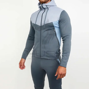 Survêtement de sport pour hommes de haute qualité Hot Fashion Full Zip Spandex Polyester Hoodie avec poches zippées Maternité Caractéristique Offre Spéciale - Product Image 2