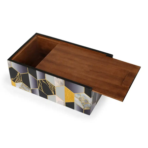 Porte-boîte à mouchoirs en bois fait main avec impression Meena |   Distributeur de serviettes décoratif en art Meenakari traditionnel indien - Product Image 3