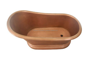 Bañera de cobre con pedestal de zapatilla individual, diseño moderno de lujo adecuado para hotel, villa, edificio de apartamentos disponible, bañera martillada - Product Image 3