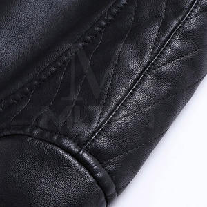 Meilleure vente Hommes col montant veste en cuir peau de vache matériau chauffant coupe-vent élégant High Street dernier style en gros - Product Image 6