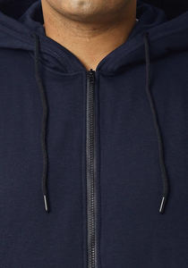 Sweat à capuche zippé en molleton mélangé de coton pour homme, haute qualité, confortable, séchage rapide, respirant, décontracté, motif uni - Product Image 5