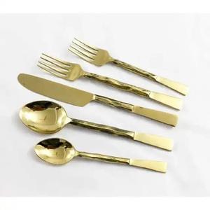 Gold Plated <b>Flatware</b> <b>Set</b> Designer Handle Stainless Steel Modern Five-Piece <b>Flatware</b> <b>Set</b> Steel Handmade Trending Cutlery <b>Set</b> - Product Image 4
