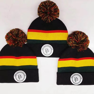 หมวกผ้าสแปนเด็กซ์/ ผ้าฝ้ายสำหรับฤดูหนาวหมวกบีนนี่ปักโลโก้ผ้าแจ็คการ์ดถักลายหัวกะโหลกหมวกใส่ได้ทั้งชายและหญิง - Product Image 1