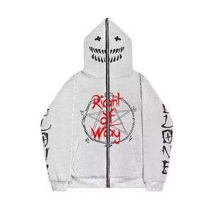 Sweat à capuche imprimé personnalisé de haute qualité Sweat à capuche zippé en coton imprimé bouffée de poudre Sweat à capuche zippé lourd à fermeture éclair pour hommes - Product Image 1