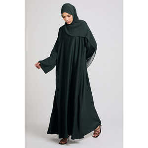 Coupe vert forêt-Abaya fermée Vêtements musulmans traditionnels avec un design élégant de parapluie - Product Image 5