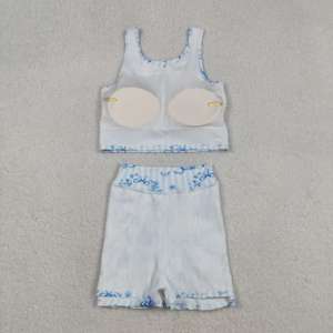 Ropa Deportiva para Niñas Pequeñas con Estampado de Lazos de Castillo de Princesa RTS, Vestido Deportivo para Tenis y Yoga, Pantalones Cortos Deportivos Forrados, Estilos de Ropa para Bebés al por Mayor - Product Image 3