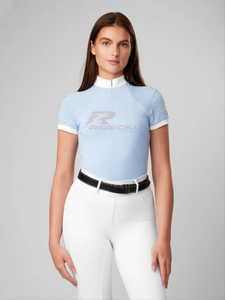 Chemise de spectacle d'équitation pour femmes équestres élégantes vente en gros coupe confortable tissu respirant et durable hauts à manches longues pour les cavaliers - Product Image 4