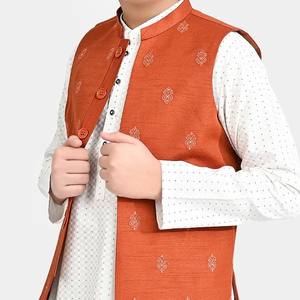 Traje Tradicional Pakistaní Indio para Niños, Kurta Larga con Chaleco, Elegante para Fiestas de Boda y Eid - Product Image 5