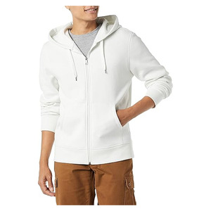 Men Winter Hoodie Sweatshirt 100% Cotton Fleece Knitted Fabric 410g Long Sleeve Zipper-Up Eco-Friendly Breathable Pocket Solid - Product Image 6