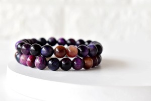 Latest Trending Tiger Cat’s Eye Violet 8mm Round <b>Beaded</b> <b>Bracelet</b> Hand Polished Natural Gemstone For Meditation Jewelry Fashion - Product Image 4