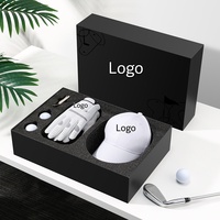 Ensemble cadeau de golf pour homme, fait main, de qualité supérieure, souvenir d'entreprise de luxe, comprenant une casquette de golf, un gant en cuir, un cadeau imprimé par transfert thermique