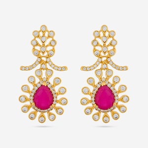 Zircon Vintage Religious Drop <b>Earrings</b> 192612 Flower-shaped Stud <b>Earrings</b> Brass Zinc Alloy Pearl <b>Diamond</b> for Weddings Parties - Product Image 1