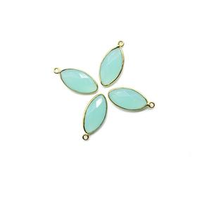 Aqua Calcedony 10x20mm Marquise Forme Pendentif Charm 925 Sterling Silver Bulk Wholesale Jewelry Or Rhodium Plated Christian - Product Image 6