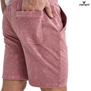 Nuevo diseño Color sólido Ropa casual Algodón Hecho Ropa al aire libre Pantalones cortos lavados de moda para hombres - Product Image 6