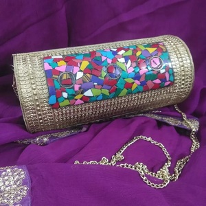 Nouveau sac de soirée élégant fait à la main cadeau de fête des mères pour elle sac à main en mosaïque noir et blanc sac à bandoulière de fête par RF Crafts - Product Image 6