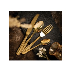 Vente en gros de couverts en acier inoxydable couverts en or populaires pour restaurants comprenant couteau cuillère fourchette pour cadeaux - Product Image 4
