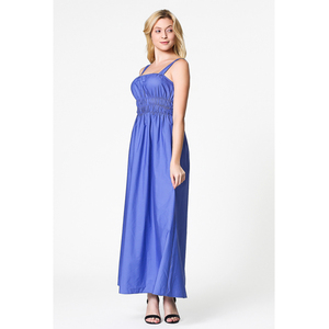 Vente en gros de robe longue sans manches tendance personnalisée pour femmes bon prix style fluide avec technique de broderie fête printemps OEM ODM - Product Image 4