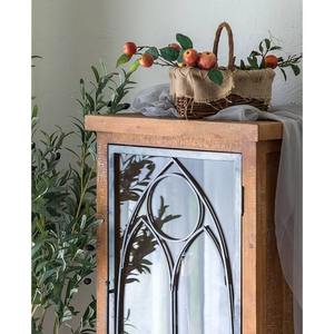 Armoire de rangement d'angle de style campagnard en bois écologique pour salle à manger, bar à domicile, avec portes en verre et tiroirs pour salon, chambre à coucher, hôtel - Product Image 3