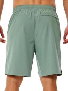 Pantalones Cortos Deportivos Casuales para Hombre, Corte Relajado y Ajustado |   Pantalones Cortos Deportivos Transpirables de Secado Rápido 100% Algodón con Cintura Elástica |   Patrón Sólido - Product Image 2