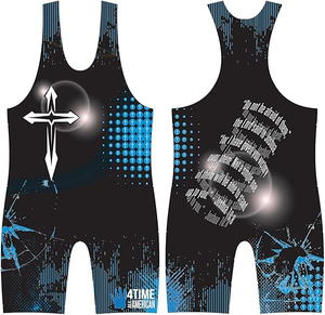 Factory OEM Wholesale Sublimation Wrestling Singlets Set Polyester Fiber <b>Mesh</b> Custom Unisex Wrestling Singlet - Product Image 2