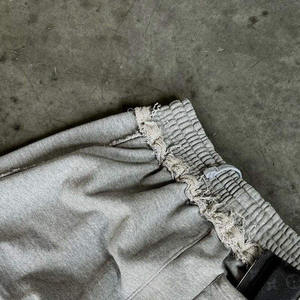 Pantalones de chándal de pierna ancha holgados con lavado ácido de cintura alta de gran tamaño, ropa de calle personalizada, pantalones de chándal con diamantes de imitación - Product Image 4