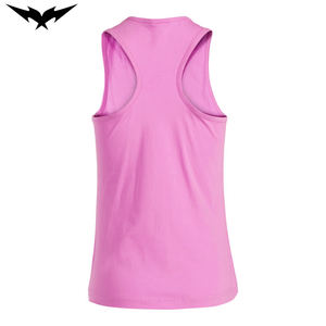 Camiseta sin mangas con cuello redondo para mujer, camiseta sin mangas gris de alta calidad con estampado de pantalla personalizado de algodón sólido suave para entrenamiento en el gimnasio - Product Image 3