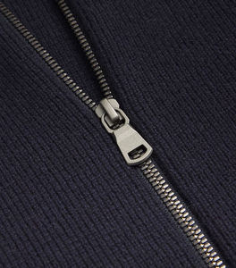 Veste à capuche en tricot à fermeture éclair pour hommes Pull doux de style cardigan à fermeture éclair côtelée pour le bureau et l'extérieur - Product Image 5