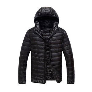 Chaqueta acolchada impermeable ultraligera para hombre de otoño e invierno, abrigo informal con cuello levantado para exteriores, capucha portátil de lona de calle alta - Product Image 1