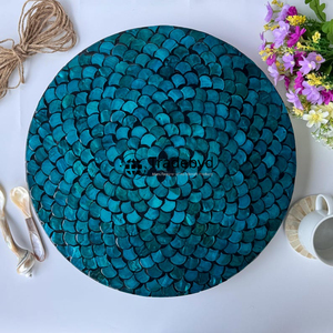 Bandeja con incrustaciones de madreperla Tradebyd, elegante bandeja de servicio hecha a mano para interiores de casas modernos y clásicos - Product Image 4