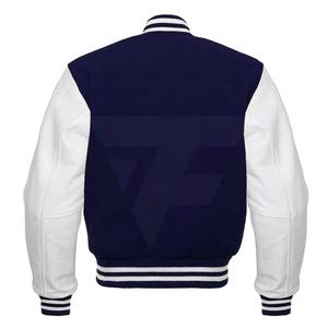 Chaqueta ligera hecha a medida para hombre, último diseño con cuello levantado, Mangas de cuero de lona, estilo Lettermen para invierno - Product Image 4